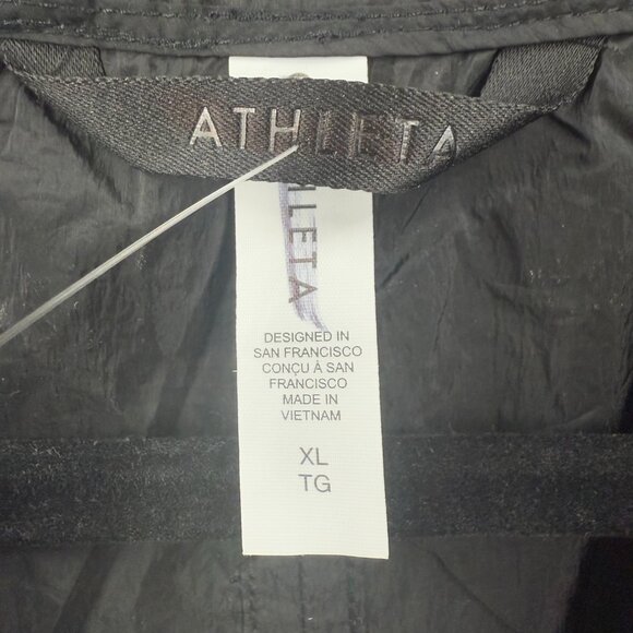 Athleta Black hooded Longline Parka rain jacket full zip relaxed Light  sz XL - Picture 8 of 12